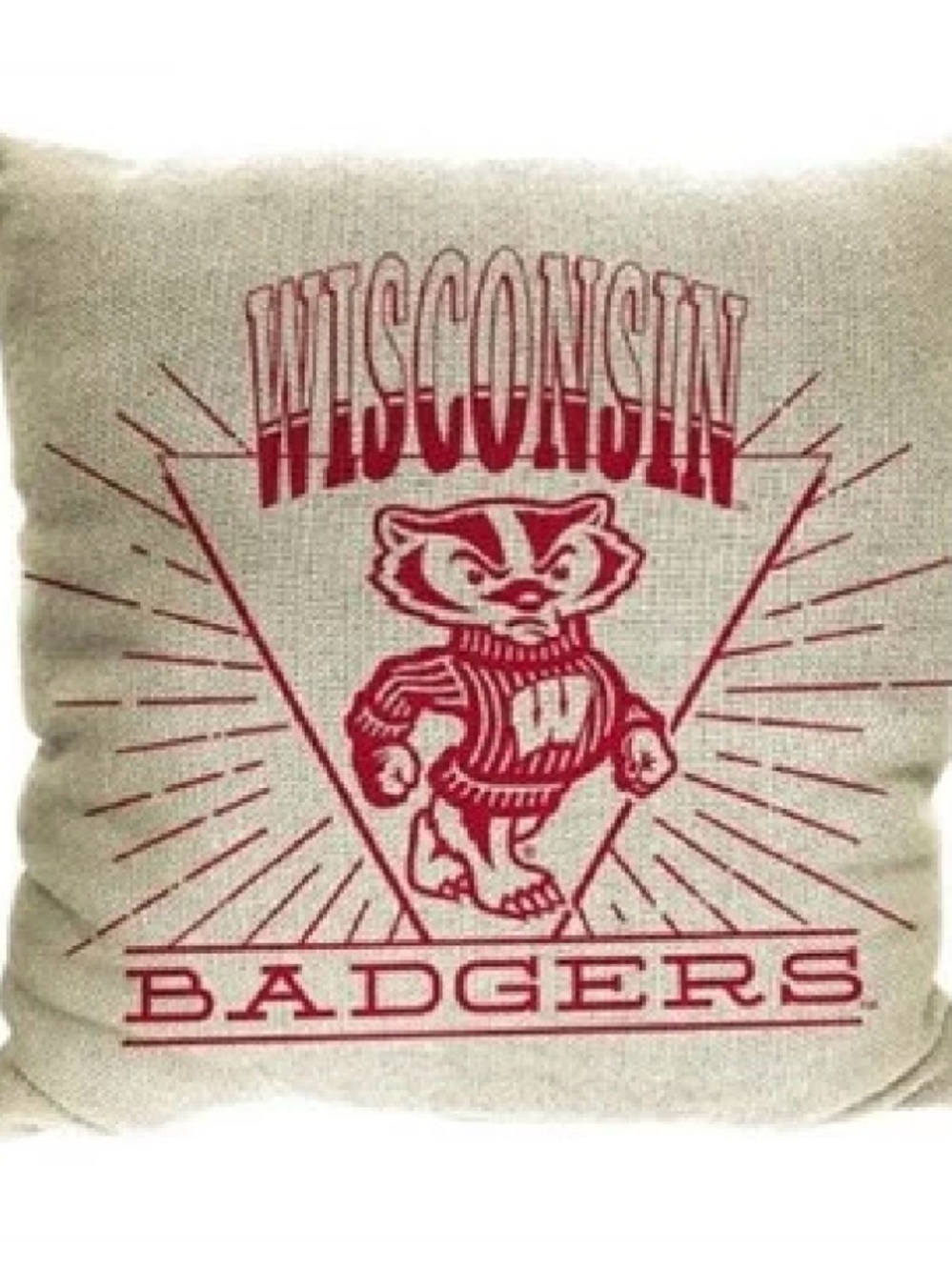 Wisconsin Badgers Red Logo Decorative Pillow - Team Home Accent